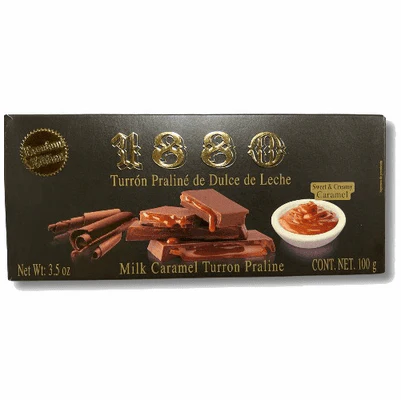 1880 Turrón Praline de Dulce de Leche - Milk Caramel Turron Praline 3.5 oz