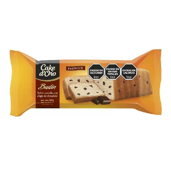 Cake D'Oro Budin Sabor Vainilla con Chips de Chocolate 250 gr