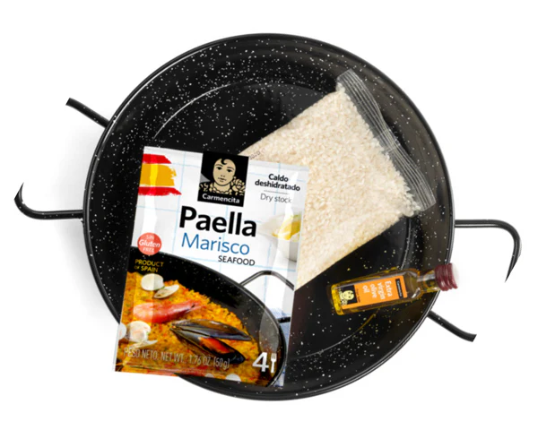 Carmencita Classic Authentic Seafood Paella Kit with Enameled Pan - Makes 4 Delicious Servings - Image 4