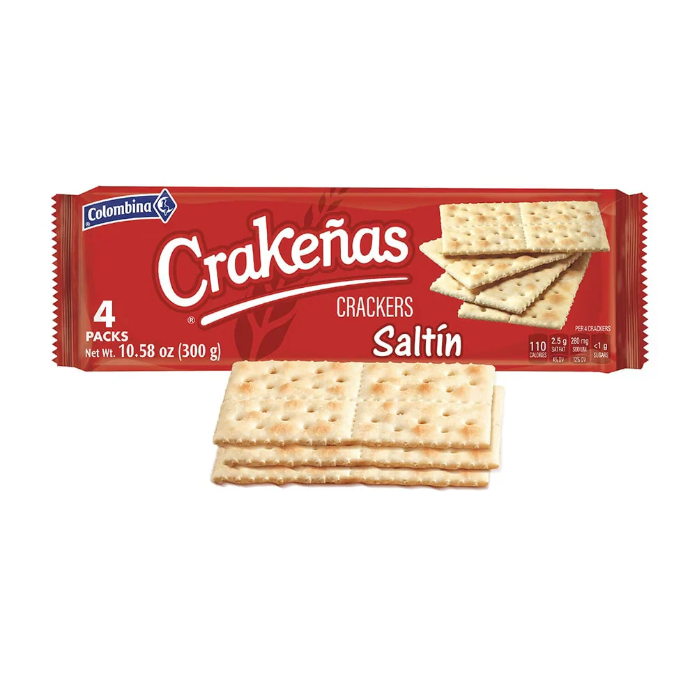 Colombina Crakeñas Crackers Saltin 4 Packs 10.58 oz