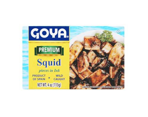Goya Premium Squid Pieces in Ink - Calamares Trozoz en Tinta 4 oz