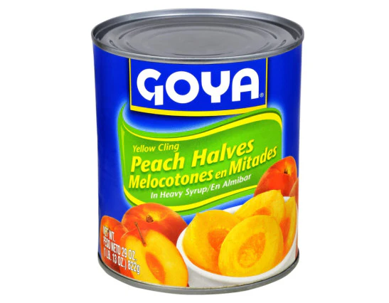 Goya Yellow Cling Peach Halves - Melocotones En Mitades En Almibar 29 oz
