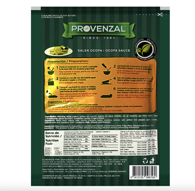 Provenzal Salsa Ocopa Sauce Seasoning Mix 2.4 oz - Image 3