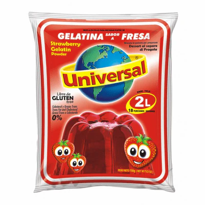 Universal Strawberry Gelatin Powder - Gelatina de Fresa 150 g
